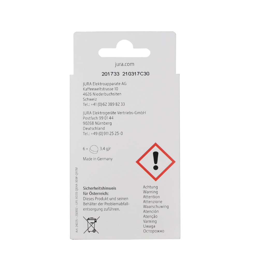 JURA 3-Phasen-Reinigungstabletten Inhalt 6 Stk.